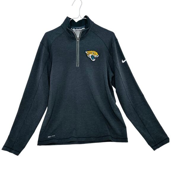 Nike Jacksonville Jaguars Gray Dri Fit Quarter-Zip Pullover Jacket size Medium - Picture 2 of 6